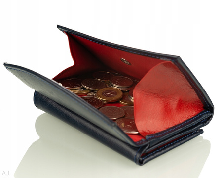 Portfel damski skórzany GB P-21 granatowo-czerwony