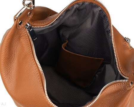 Worek damski skórzany T-MQ camel