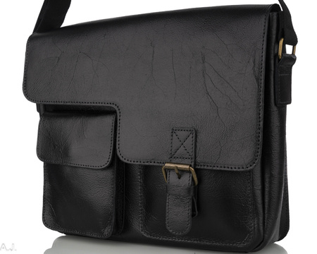 Teczka męska skórzana Canaletto Vintage T-245 czarna