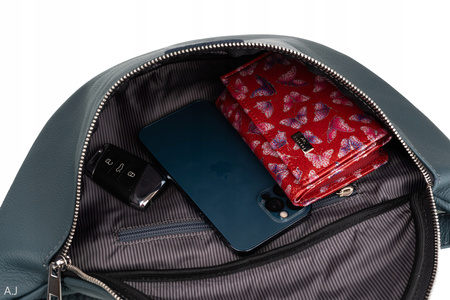 Saszetka damska skórzana S-PA L morski