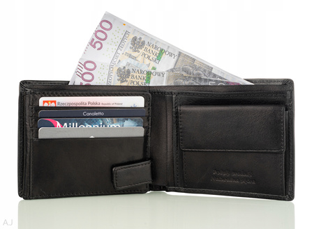Portfel męski skórzany Canaletto P-1501/S czarny