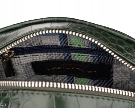 Torebka damska skórzana Canaletto T-740 Zielony krokodyl