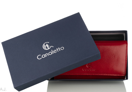 Portfel damski skórzany P-1634 czerwony