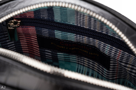 Torebka damska skórzana Canaletto T-740 czarny krokodyl