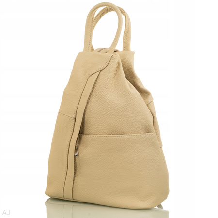 Plecak damski skórzany PL-JOA beżowy
