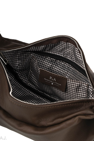 Nerka damska skórzana przewieszka brąz