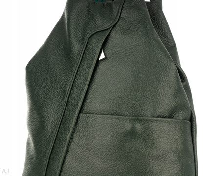 Plecak damski skórzany PL-LED ciemna zieleń