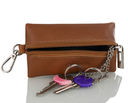 Etui na klucze skórzane P-501 jasny brąz