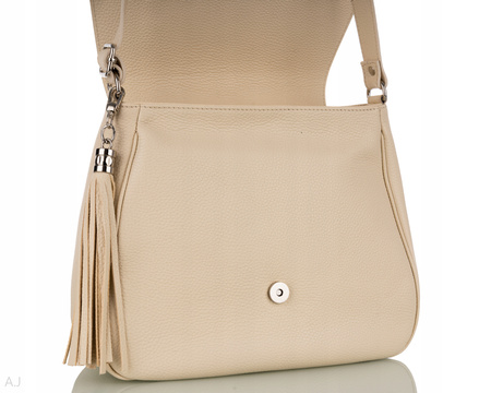 Torebka damska skórzana z klapką Canaletto T-752 beż