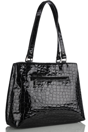 Torebka damska skórzana Canaletto T-905 czarny krokodyl