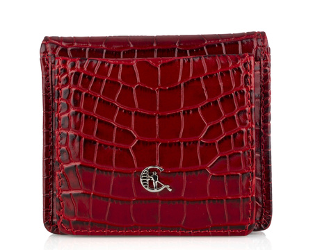 Portfel skórzany z kominkiem Canaletto P-1008162 CZERWONY KROKO RFID