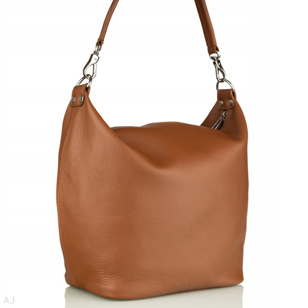 Worek damski skórzany T-MQ camel