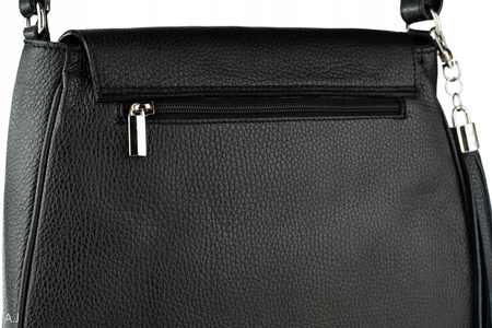 Torebka damska skórzana z klapką Canaletto T-752 czarna
