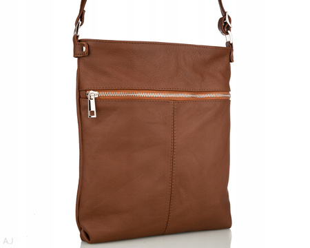 Torebka damska skórzana T-MID brązowa