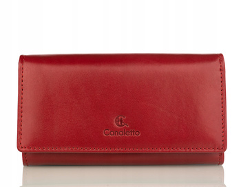 Portfel damski skórzany Canaletto P-1602 czerwony