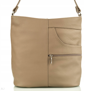 Torebka damska skórzana T-JD beż