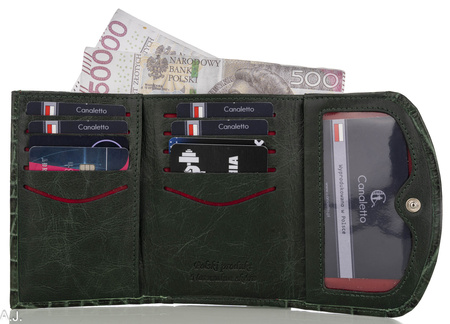 Portfel damski skórzany Canaletto P-1201 zielony