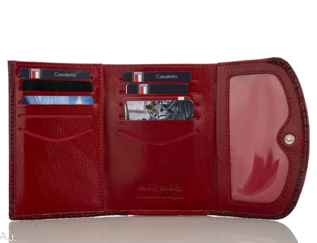 Portfel damski skórzany Canaletto P-1201 czerwony