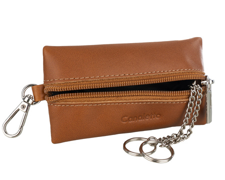 Etui na klucze skórzane P-501 jasny brąz