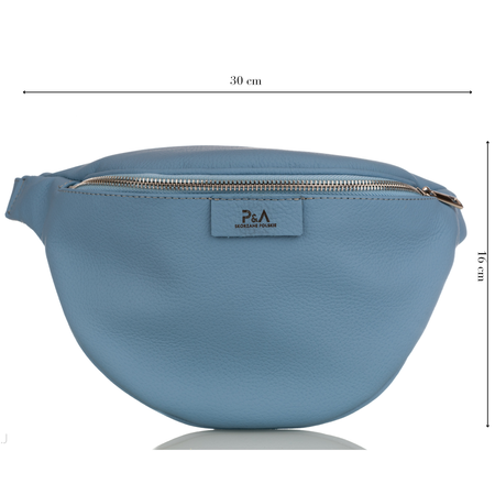 Saszetka damska skórzana S-PA błękitna