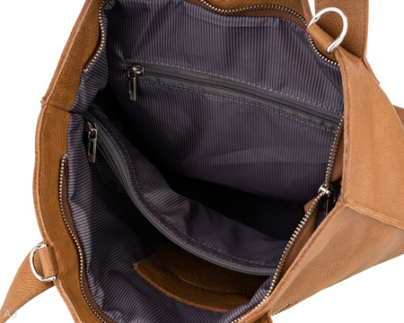 Torebka damska skórzana T-NAT brąz