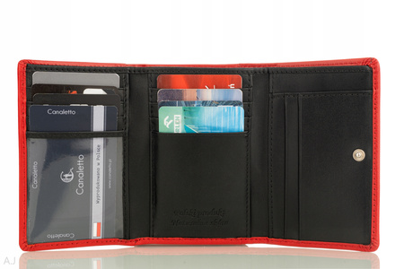 Portfel damski skórzany Canaletto P-1224/P51 czerwony
