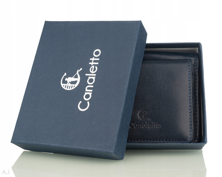 Portfel skórzany z kominkiem Canaletto P-1008 granatowy