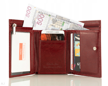 Portfel damski skórzany GB P-26 bordowy