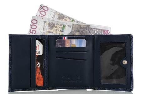 Portfel damski skórzany Canaletto P-2000 granatowy