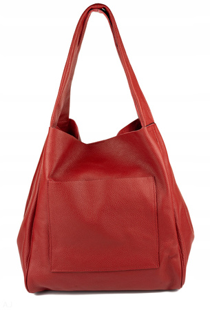 Worek damski skórzany T-EFE+ bordowy