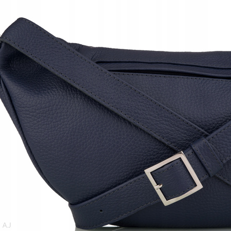 Saszetka damska skórzana S-PA L granatowa