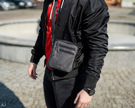 Listonoszka męska skórzana Canaletto T-133 czarny