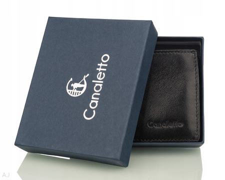 Portfel męski skórzany Canaletto P-867 czarny
