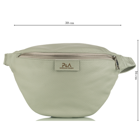 Saszetka damska skórzana S-PA bardzo jasny szary