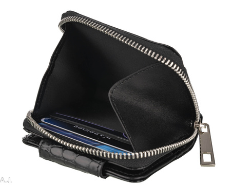 Portfel damski skórzany Canaletto P-1023 czarny kroko