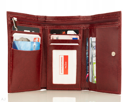 Portfel damski skórzany GB P-40 bordowy