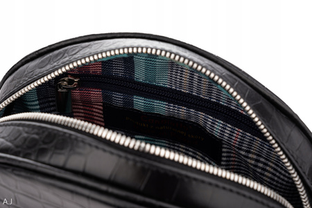 Torebka damska skórzana Canaletto T-740 czarny krokodyl