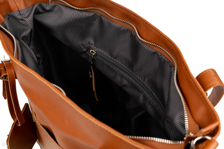 Torebka damska skórzana T-PRA camel