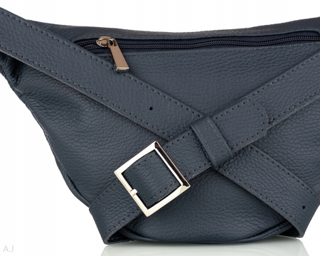 Saszetka damska skórzana S-PA granatowa