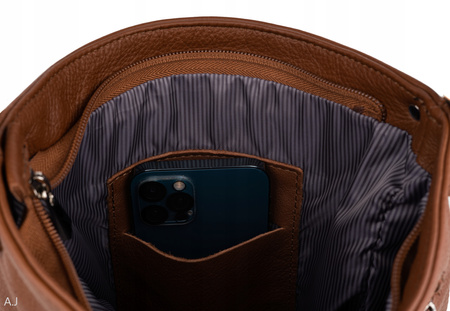 Torebka damska skórzana T-MID brązowa