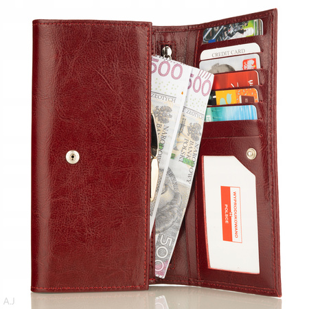 Portfel damski skórzany GB P-80 bordowy