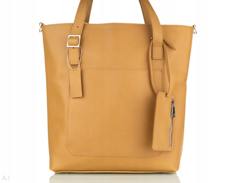 Torebka damska skórzana T-PRA miodowy brąz