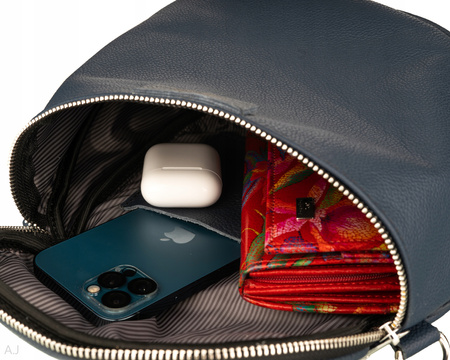 Torebka damska skórzana T-BAL granatowa