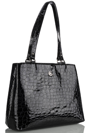 Torebka damska skórzana Canaletto T-905 czarny krokodyl
