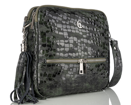 Torebka listonoszka Canaletto z naturalnej skóry z imitacja kropelek T-840