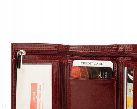 Portfel damski skórzany GB P-26 bordowy