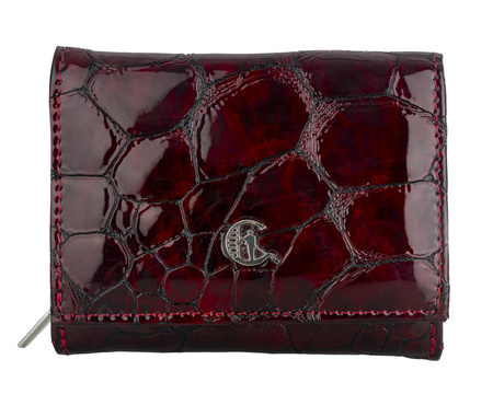 Portfel damski skórzany BajuBaj P-2003 bordo lakierowane