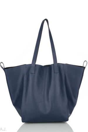 Worek damski skórzany T-ISL granatowy