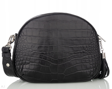 Torebka damska skórzana Canaletto T-740 czarny krokodyl