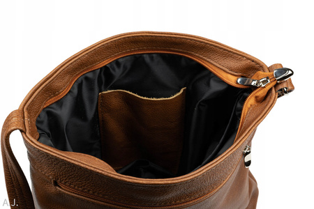 Torebka damska skórzana T-ZPA camel